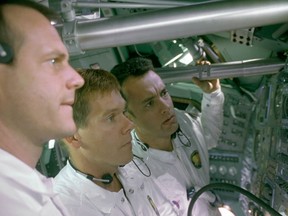 From left, Bill Paxton, Kevin Bacon and Tom Hanks in Apollo 13.