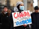 An anti-Israel protest in front of Parliament Hill in Ottawa on Wednesday, Nov. 8, 2023. THE CANADIAN PRESS/Sean Kilpatrick