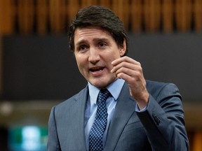 Prime Minister Justin Trudeau rises during Question Period, Wednesday, November 29, 2023 in Ottawa.