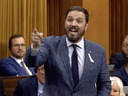 Conservative MP Damien Kurek as he accused Prime Minister Justin Trudeau of lying.  