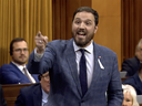 Conservative MP Damien Kurek as he accused Prime Minister Justin Trudeau of lying.