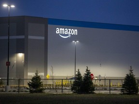 The Amazon distribution centre in Talbotville, south of London, is shown on Jan. 6, 2023. (Derek Ruttan/The London Free Press)