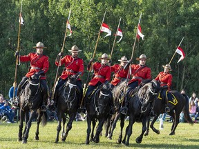 The Musical Ride performs near Sherwood Park, Alta., in June 2023.