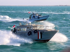 Yemeni coast guard ships in the Red Sea.