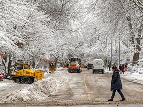 Snow cleanup after yesterday’s snow storm is underway in Montreal and around the island of Montreal on Tuesday December 5, 2023