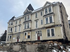 The Elmwood building in Halifax, Nova Scotia, was moved for the first time since it was built in 1826.