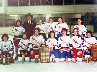 The Chimos' roster often consisted of as few as 12 players, as evidenced by this team photo taken after a Western Shield tournament victory.