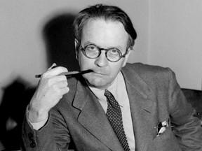 FILE - This 1946 file photo shows mystery novelist and screenwriter Raymond Chandler. A rare and newly published Raymond Chandler poem is an ode to his late wife, Cissy. (AP Photo, File)