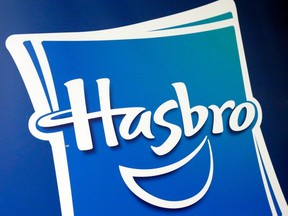 FILE - The Hasbro logo is seen, April 26, 2018, in New York. Toy maker Hasbro said Monday, Dec. 11, 2023, that it is cutting about 1,100 jobs, or 20% of its workforce, as the malaise in the toy business extends through another holiday shopping season.