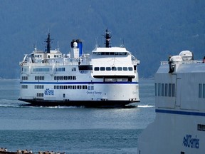 BC Ferry Queen of Surrey prepares to dock at the Horseshoe Bay ferry terminal.