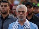 The document was discovered at a site visited by Hamas’s senior leader in the Gaza Strip, Yahya Sinwar, seen here at a rally in 2022. However, it was not clear if he was the author.