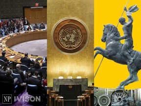 A montage of United Nations images.