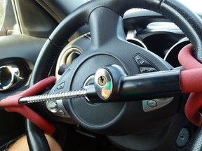 car with steering wheel lock