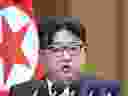 North Korea's leader Kim Jong Un speaks at a session of the Supreme People's Assembly in Pyongyang, Jan. 15, 2024.
