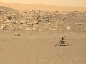 The ingenuity helicopter on Mars