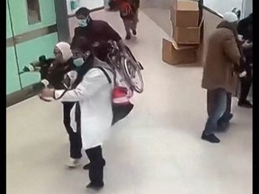 CCTV screenshot of hospital raid
