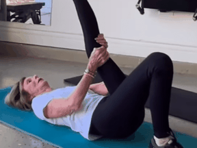 91 year old woman stretching routine