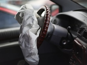 A deployed airbag