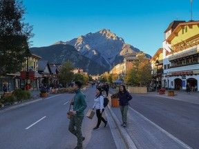 The pedestrian-only section of Banff Avenue in Banff was photographed on Thursday evening, September 21, 2023.