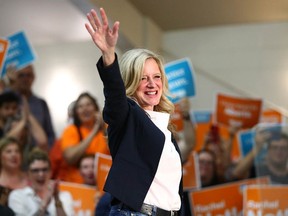 NDP leader Rachel Notley joins other NDP candidates and supporters at Acadia Recreation Centre in Calgary on Monday, May 22, 2023. The Alberta provincial election takes place in one week (May 29). Jim Wells/Postmedia