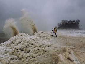 Twin ice volcanoes erupt at the frozen tip of Point Pelee during last week's bitterly cold weather. Windsor photographer Gerry Kaiser captured the image during the blast of winter that hit southwestern Ontario in the middle of January 2024.