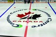 The Hockey Canada logo at centre ice. (Postmedia file photo)