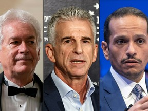 Director William Burns; Israel's Mossad Director David Barnea; and Qatar's Prime Minister and Foreign Minister Sheikh Mohammed bin Abdulrahman al-Thani