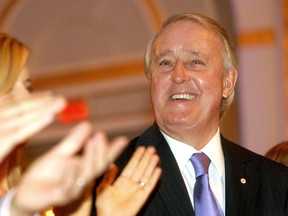 Brian Mulroney receiving applause.