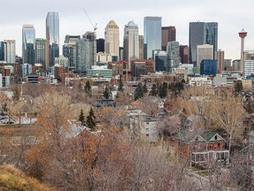 The downtown Calgary skyline was photographed from Mt. Royal on Tuesday, November 7, 2023.
