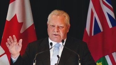 Ontario Premier Doug Ford at a news conference.