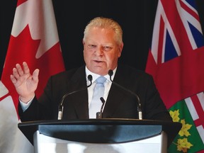 Ontario Premier Doug Ford at a news conference.