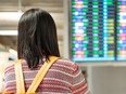 young woman at an airport