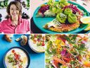Latest: Easy Asian recipes from Tiffy Cooks 5 Clockwise from top left: author Alice Zaslavsky, loaded potato latkes, fennel and citrus salad with smoky green onion dressing, and cauli almond ajo blanco. PHOTOS BY BEN DEARNLEY