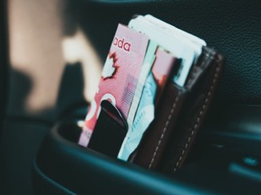 Wallet with Canadian cash
