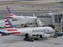 American Airlines planes sit on the tarmac at LaGuardia Airport in New York.