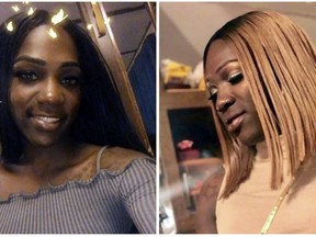 FILE - This combo photo of undated selfie, courtesy of the Dime Doe family, shows Dime Doe, a Black transgender woman. On Friday, Feb. 23, 2024, Daqua Lameek Ritter was found guilty of shooting Doe three times on Aug. 4, 2019, because of her gender identity in the first federal trial based on a bias-motivated crime of that sort. To prove Ritter's rationale, the Department of Justice relied heavily on evidence that Ritter feared public knowledge of their clandestine relationship would lead to humiliation as a "homosexual" in his rural South Carolina community. (Dime Doe Family via AP, File)