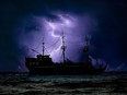 Ship oncoming storm