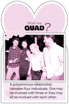 Quad: A polyamorous relationship between four individuals.