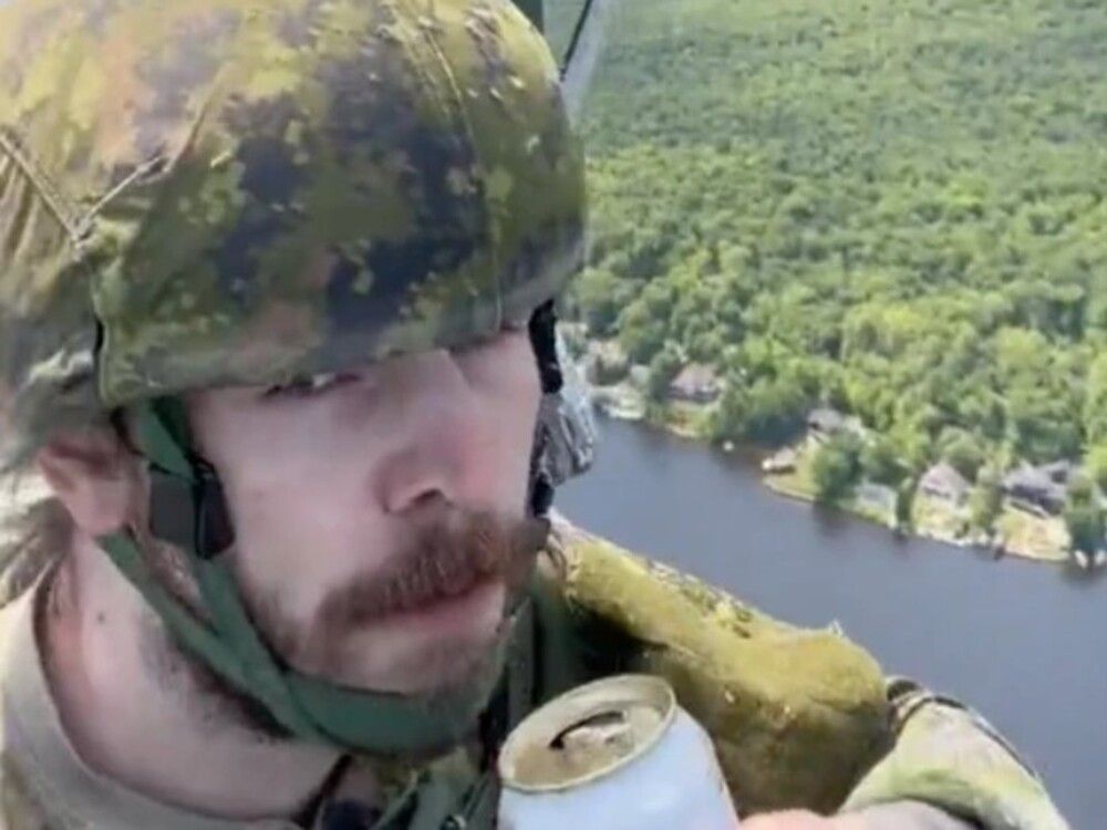 Canadian soldier who drank beer while parachuting over Petawawa
avoided punishment
