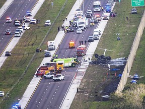 Plane crash on Florida highway.