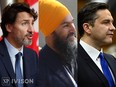 Trudeau, Singh and Poilievre.