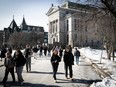 People walk past McGill University's Redpath Museum o