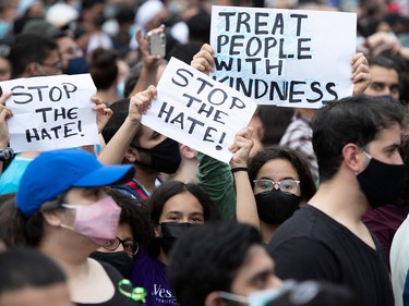 Londoners attend a vigil on June 8, 2021.