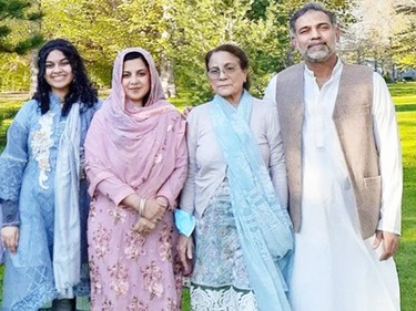 Four members of the Afzaal family, from left, Yumnah, Madiha, Talat and Salman, were killed June 6, 2021, in a terror attack in London, Ont.