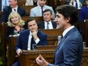 Prime Minister Justin Trudeau rises during question period in the House of Commons on Parliament Hill in Ottawa on Feb. 7.