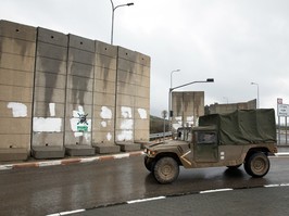 A security wall placed near the border with Lebanon in Northern Israel.