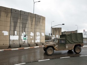 A security wall placed near the border with Lebanon in Northern Israel.