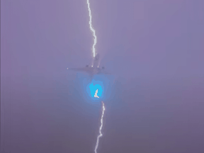 Plane struck by lightning
