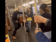 Men fighting on NYC subway