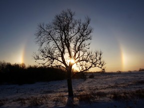 22-degree halo with sun dogs